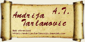 Andrija Tarlanović vizit kartica